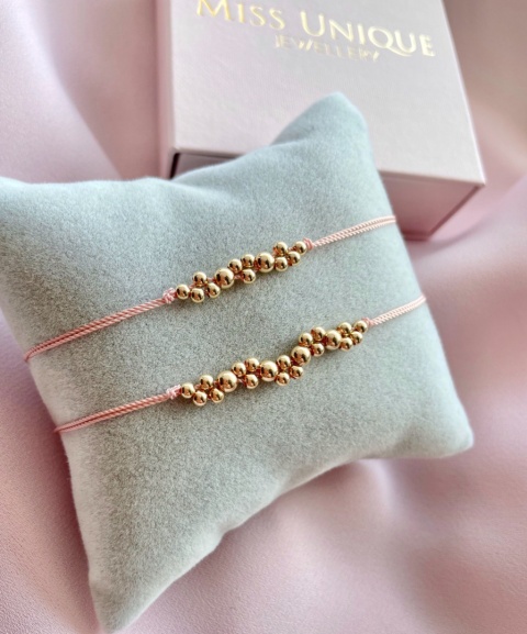 Bransoletka GOLDEN DROPS MINI pudrowy róż