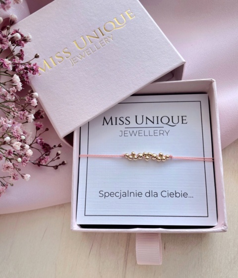 Bransoletka GOLDEN DROPS MINI pudrowy róż