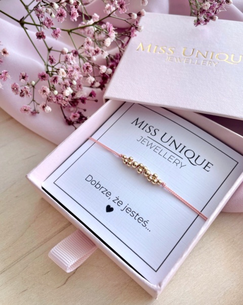 Bransoletka GOLDEN DROPS MINI pudrowy róż