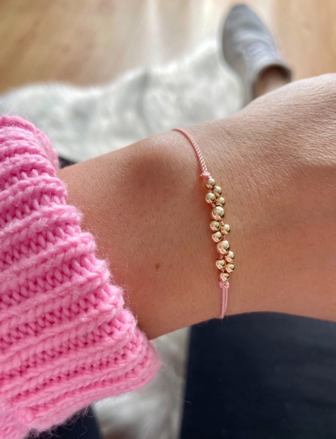 Bransoletka GOLDEN DROPS MINI pudrowy róż